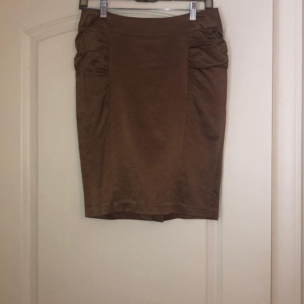 Light brown (bronze) knee length skirt